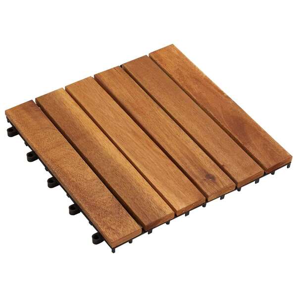 vidaXL Decking Tile 10 Pcs Brown 11.81 X 11.81 In Acacia Hardwood
