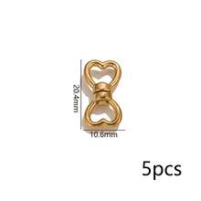 5 chiếc móc nối hình trái tim và tròn mạ vàng 18K bằng thép không gỉ 304, có thể xoay được, dùng để tự làm trang sức. - móc khóa - Xem 11