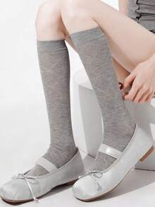 1 đôi/4 đôi tất dài mỏng họa tiết hình thoi kiểu ballet, tất cao đến đầu gối kiểu Nhật Bản cổ điển dành cho nữ, mùa xuân/hè. - Nhiều màu - Xem 12