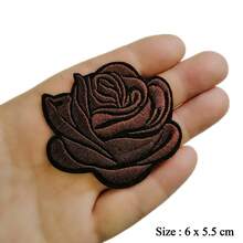 5 piezas Parches bordados con rosas marrones, para aplicar con plancha o coser en ropa, chaquetas, camisetas, mochilas - multicolor - Ver 4