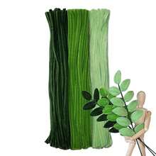 Bộ 100/200/300/322 que vệ sinh ống thủ công, que vệ sinh ống bằng sợi chenille được nâng cấp, dạng thanh len có thể gập lại, thích hợp cho người làm thủ công, trang trí, dùng trong mùa tựu trường, đám cưới, quà tặng ngày lễ, trang trí nhà cửa, treo tường. - Màu xanh lá cây đậm - Xem 16