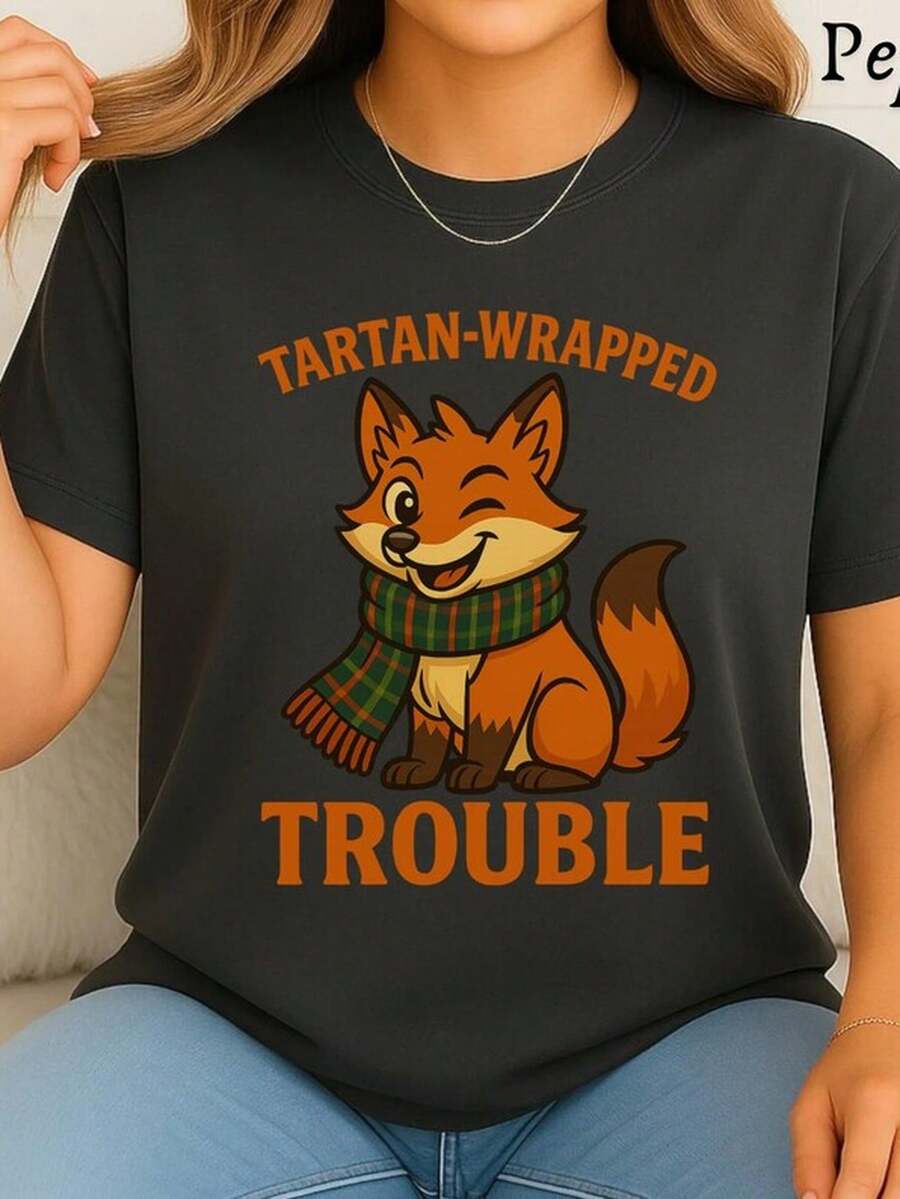 Tartan Fox T1S1Hirt UniS1ex GarM1entCotton Dyed T1EE