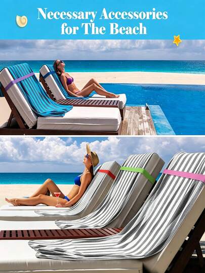 6pcs Beach Lounge Chair Towel Clips, Nylon Multi-Cord Design Towel Holders, Multifunctional Portable With Luggage Tag And Cup Holder, Essential Summer Outdoor Travel Accessories, Lightweight Portable Women's Travel Gadgets, Cruise Vacation Essentials, Durable Nylon Straps Suitable For Beach Lounge Chair Towel Anti-Slip Fixation, Applicable For Beach, Pool, Outdoor Camping, Travel, Daily Use