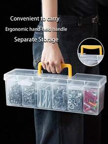 1 Set Multi-Functional Storage Box (6 Small Boxes + 1 Large Box), Tool & Parts Organizer Box, Transparent Portable Compartment Storage Box For Screws, Tape Measures, Toys, Small Items, Home Hardware Screwdriver Tool Organizer, Toy Storage Box, Portable Partitioned Organizer Box - View 4
