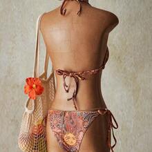 ICON 2pcs Tropical Boho Beach Paisley Print Swimsuit Set For Vacation & Beach, Y2k Clothes Women, Western Wear Women - Multicolor - Ver 3