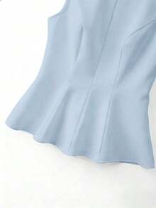 Camiseta de mujer sexy y elegante con estampado de lunares, adecuada para atuendos de primavera/verano - Azul - Ver 3