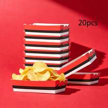 10pcs/20pcs/50pcs,Cartoon Animation Themed Paper Food Potato Chips Box, Disposable Chip Boats,Red White Black Boat Snack Boxes, Anime Themed Birthday Party, Movie Night, Game Night, Carnival, Sports Event Food Serving Containers - View 8