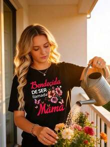 Regalos para Mamá Día de la Madre Camiseta Abuela - 100% Algodón Manga Corta, Esencial para Verano y Primavera - Ropa de Mujer Camiseta con Estampado Gráfico para Amantes de las Camisetas - Estilo - Ver 4
