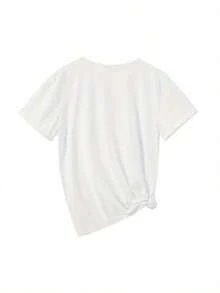 Women's One-Piece Printed Short-Sleeve T-Shirt With A Round Neck And Dragon Fruit Print-A Fresh And Vibrant Garment For Women. This Unisex Printed Short-Sleeve T-Shirt Is Perfect For Outdoor Activities. It's Ideal For Couples, Parent-Child Sets, Family Wear, And Is A  New Arrival. Also Available: A Unisex Cotton Loose-Fitting Short-Sleeve T-Shirt With A Round Neck And Urban Vintage Style. - 白色 - 查看 2