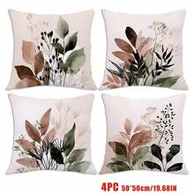 MEMNUN Bộ 4 vỏ gối in hình lá màu nước nhạt (không bao gồm ruột gối), làm từ vải polyester, in một mặt, kích thước 17.7*17.7in (45*45cm) / 19.69*19.69in (50*50cm) / 15.75*15.75in (40*40cm). Vỏ gối trang trí hình lá tự nhiên, vỏ gối trang trí nhà cửa cho phòng ngủ, quà tặng. - Nhiều màu - Xem 12