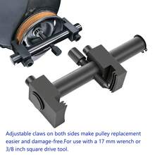 Threaded Pulley Puller Removal Tool, Used To Remove Ribbed Drivepulleys Without Damaging The Pulley,Suitable For 40-165mm Diameter Pulleys For Use With A 17 Mm Wrench Or3/8 Inch Square Drive Tool - Material de acero al cromo vanadio negro - Ver 4