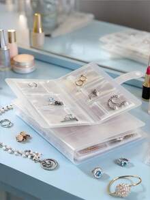 1 buah Album Penyimpanan Perhiasan Transparan Portabel, 84/160 Kantong Transparan, Terbuat dari Bahan PVC Anti-Oksidasi, Dapat Menyimpan Cincin, Anting, Kalung, dan Bros - MultiWarna - View 8