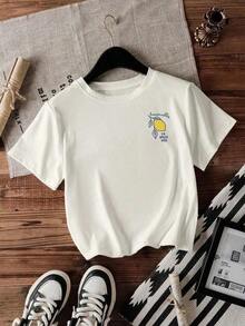 Los más vendidos del verano: Camisetas de mujer con estampado de cerezas y eslogan, cuello redondo, estilo vintage urbano, unisex, de algodón, manga corta, cuello redondo, blusas para mujer. blusas.blusas casuales para dama. - Blanco 11 - Ver 5
