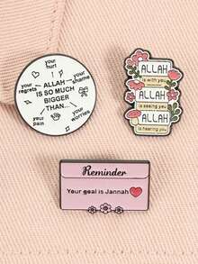 Ghim cài áo tráng men "Is With You Islamic Faith" (Tạm dịch: Luôn bên bạn) lớn hơn nhiều so với huy hiệu cài áo thông thường, là món quà trang sức dành cho người tin đạo. - Nhiều màu - Xem 3
