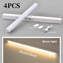 1/6 cái dải đèn LED cảm biến chuyển động 20cm/30cm/50cm cho tủ, thay đổi 3 màu, phù hợp cho tủ, kệ giày, đèn trang trí lối vào, sử dụng trong nhà/ngoài trời, trang trí nhà, bếp, phòng ngủ, tủ quần áo, phụ kiện gia đình thiết yếu - Đèn tủ - Xem 20