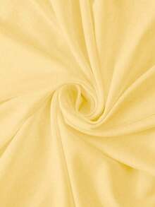 Camiseta de mujer de punto con cuello en V profundo, manga corta, cintura ceñida, abertura frontal con botones metálicos, elegante, romántica, casual, para uso diario, trabajo, cena, primavera/verano - Amarillo - Ver 4