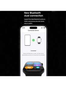 Microwear WATCH 11X 智能手表，支持蓝牙通话和短信、NFC 近场通信、健身追踪、3ATM 防水（可游泳）、2.08 英寸高清显示屏，AI 智能手表，兼容 iOS/Android 系统。 - 白色 - 查看 9