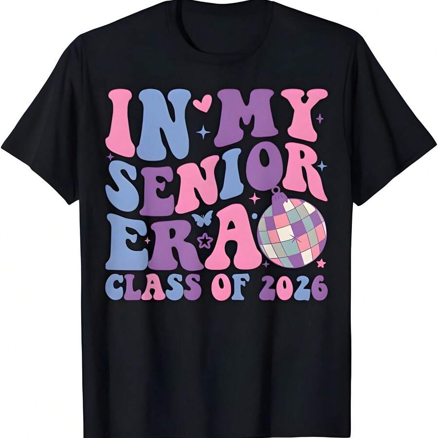 En Mi Era Senior Clase de 2026 Graduado Senior 2026 Camiseta - Negro - Ver 1