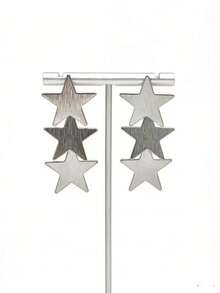 Pendientes con forma de estrella - Blanco - Ver 5