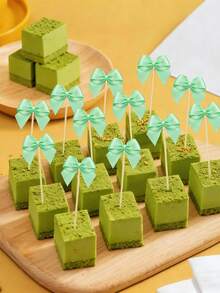 50pcs Green Butterfly Shaped Bamboo Skewers. These Elegant Bamboo Skewers Are Perfect For Displaying Appetizers And Beverages, Ideal For Birthday Parties, Bachelorette Parties, Bridal Showers, And Butterfly-Themed Decorations. - Multicolor - View 7