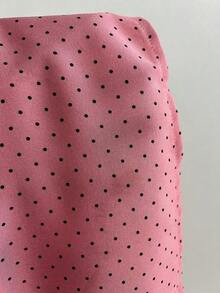 Blusa de manga corta con estampado de lunares y cuello cuadrado cómoda para mujer - Rosa vieja - Ver 7