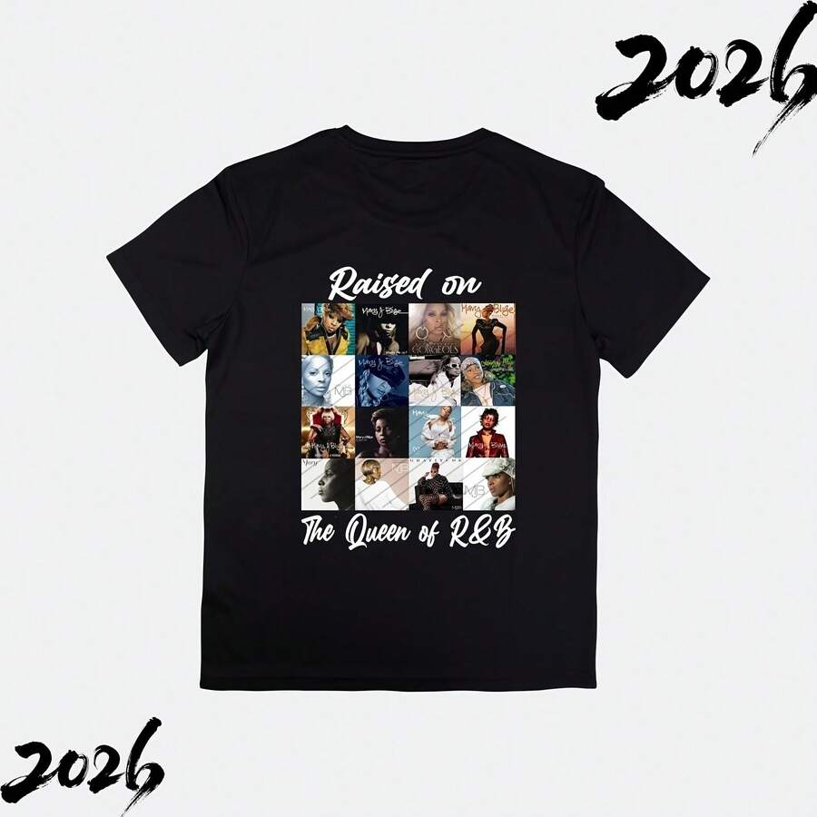 The1 Queen1 Of R&B Album Collage - Mary J. Blige - T-Shirt - Sweatshirt - Hoodie - - 黑色 - 查看 1