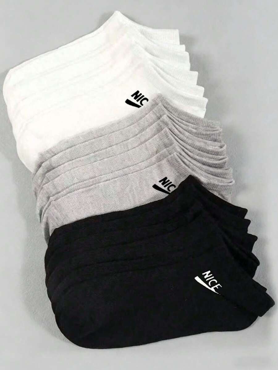 100 chiếc/80 chiếc/60 chiếc/30 chiếc/18 chiếc/10 chiếc/2 chiếc tất thuyền unisex màu trơn và in chữ, tất tàng hình, mềm mại, thoáng khí, thấm hút mồ hôi, phù hợp cho mặc hàng ngày, công sở, mọi mùa. - Nhiều màu - Xem 1