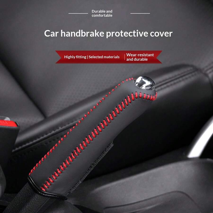Handmade Leather Parking Brake Cover, Protective Sleeve For Car Manual Brake Lever, Auto Accessories - Car Handbrake Protective Cover - View 1