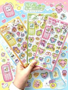 Tamagotchi 1件 2026 3D貼紙，防水可重複使用，復古可愛設計裝飾用，適合各種節日的精美禮物（隨機款式） - 彩色 - 查看 1