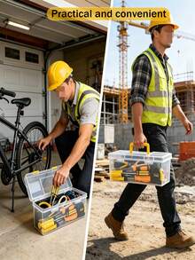 1 Set Multi-Functional Storage Box (6 Small Boxes + 1 Large Box), Tool & Parts Organizer Box, Transparent Portable Compartment Storage Box For Screws, Tape Measures, Toys, Small Items, Home Hardware Screwdriver Tool Organizer, Toy Storage Box, Portable Partitioned Organizer Box - View 8