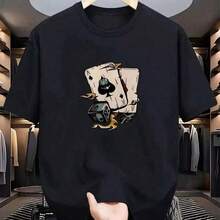 Women's Casual Short Sleeve Crew Neck T-Shirt, Spring Summer Autumn, Polyester Fabric, New Design With Rose Portrait Print, Breathable And Comfortable - Black 3 - View 6