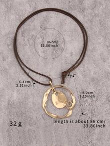 1 chiếc vòng cổ mặt dây chuyền kim loại phong cách biển Bohemian, vòng cổ choker họa tiết xoắn ốc bất đối xứng tối giản cổ điển, quà tặng du lịch biển dự tiệc, phụ kiện đôi hàng ngày, quà tặng ngày lễ. - dây sáp - Xem 10