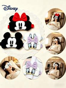Official Disney Licensed Minnie & Daisy Plush Sleep Eye Mask 3D Contoured 100% Blackout Crystal Velvet Eye Cover No Pressure On Eyes Adjustable Strap Travel Flight Night Nap Deep Sleep Aid Soft Cozy Blindfold For Women Girls Bedroom Essential - Multicolor - View 9