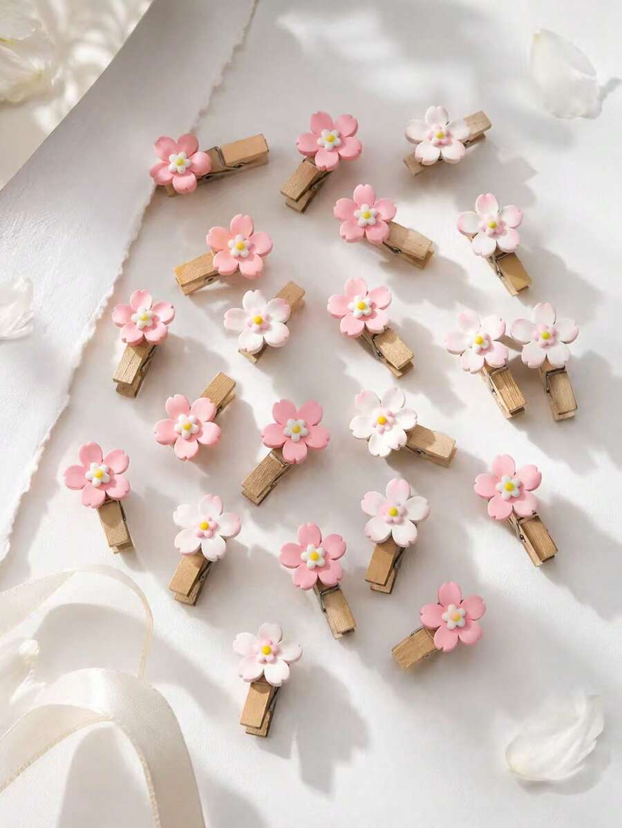 120/24 chiếc kẹp ảnh nhỏ hình hoa anh đào, kẹp ảnh bằng gỗ, kẹp hoa mùa xuân, kẹp ảnh trang trí tường sáng tạo, kẹp trang trí ngày lễ, dùng để trưng bày ảnh, đồ thủ công, nghệ thuật và cocktail, kẹp ảnh nhỏ, mộc mạc và đa năng, cho các dự án sáng tạo. - đoạn clip - Xem 1