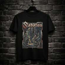 Sabaton T-Shirt - Heavy Metal Shirt - LIMITED Sabaton Unisex T-Shirt - Hoodies - Sweatshirts & More For Women Shirt 100% Cotton Unisex T-Shirt - Premium Casual Comfortable Fit T-Shirt - 黑色 - 查看 1