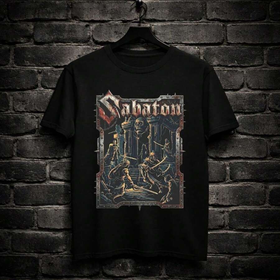 Sabaton T-Shirt - Heavy Metal Shirt - LIMITED Sabaton Unisex T-Shirt - Hoodies - Sweatshirts & More For Women Shirt 100% Cotton Unisex T-Shirt - Premium Casual Comfortable Fit T-Shirt - 黑色 - 查看 1