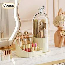 1pc Multi-Function Desktop Rotating Pen Holder & Cosmetic Storage Box With Compartments, Bird Cage Design - Multicolor - View 7
