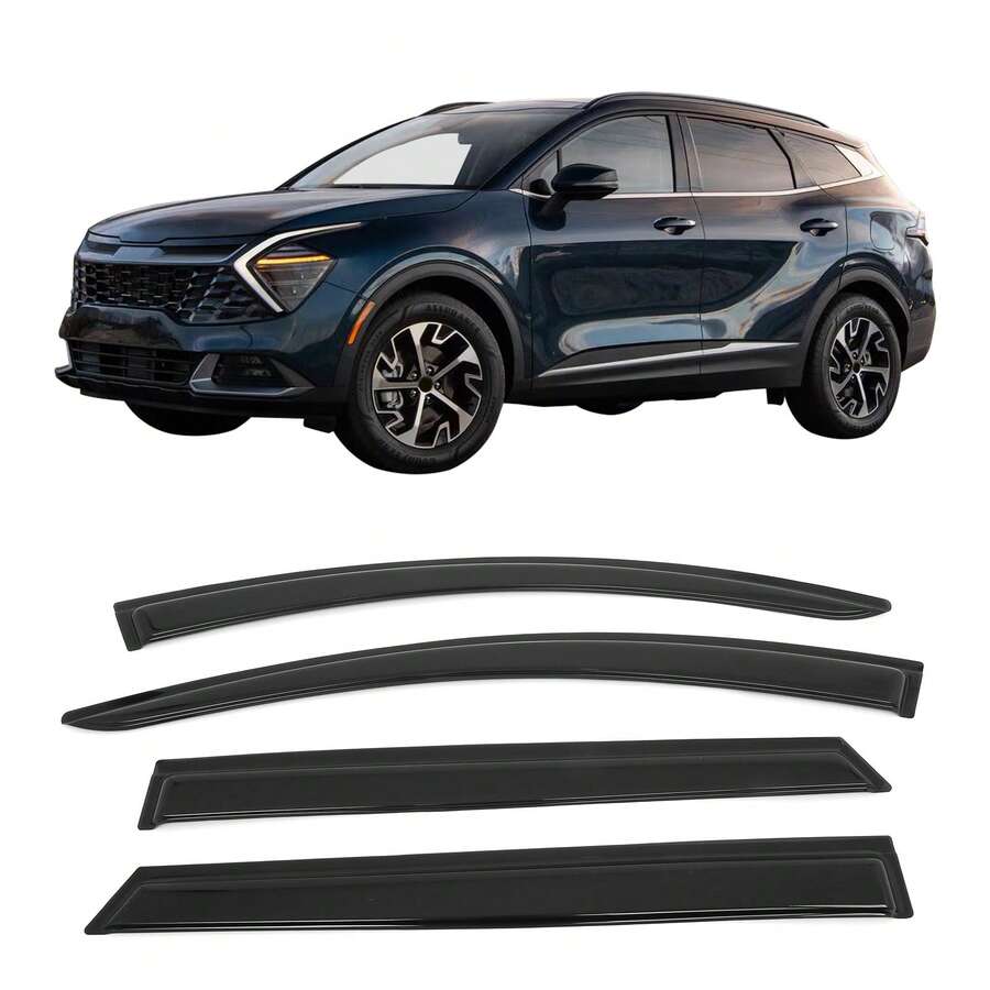 4PCS Tape On Window Visors Compatible With Kia Sportage 2023-2025 Acrylic Smoke/Tinted Rain Guards Exterior Decor Car Accessories - A - View 1