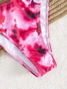 Conjunto de bikini sexy con tirantes de espagueti y estampado aleatorio para mujeres 2026, conjunto de verano, elegante, Día de San Valentín, playa, vacaciones, casual, único, conjunto de verano, conjunto de vacaciones de verano, primavera, conjunto de Día de San Valentín para mujeres, carnaval - Multicolor 6 - Ver 4