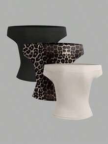 Parte superior sencilla de diseño con hombros descubiertos de unicolor, uso casual diario para mujeres - Multicolor 18 - Ver 2