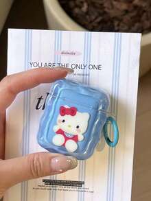 Hộp đựng tai nghe Sanrio hình mèo màu xanh dương mới, có lớp vỏ mềm bảo vệ toàn diện và móc treo tích hợp tiện lợi. - Apple x - Xem 11