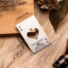 Bộ 1/10 chiếc dụng cụ mở chai cá nhân hóa, dụng cụ mở chai hình bích, dụng cụ mở chai hình quân bài poker, quà tặng tiệc tùng, quà tặng phù rể, quà tặng poker bằng thép không gỉ, dụng cụ mở chai khắc laser. - Dụng cụ mở nắp chai kiểu Poker - Xem 9