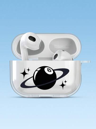 Ball Planet With Stars Printtransparent For AirPods Case, Compatible With For AirPods 4th/3rd/2nd/1st Generation