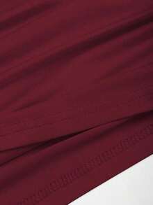 Camiseta ajustada de manga corta y cuello asimétrico de color liso, versátil y cómoda - Multicolor 4 - Ver 3