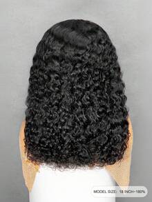 OQ M Model Water Wave Curly Human Hair Pre-Cut 9x6 Inch Transparent Lace Bleached Knots No Glue No Adhesive 200% Density 16-28 Inch Pre-Trimmed Hairline No Glue Needed Beginner Friendly Natural Color - SNatural - View 4