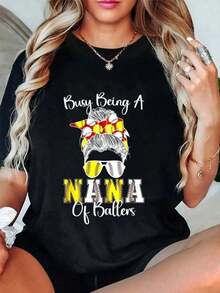 Mother's Day Set, Baseball And Softball T-Shirt For Grandma From Sportsmen. Western Graphic Tees For Men, Men's Clothing, Graphic Tees For Women, Tops, Clothing, Graphic Tees, Women's Tops Y2k. - 黑色 - 查看 7