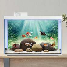 阳光图案鱼缸背景画，水族箱背景贴纸，爬行动物笼背景贴纸，正面自粘，鱼缸景观装饰，水族箱装饰 - A - 查看 3