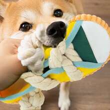 Zapatillas masticables para mascotas, zapatos de peluche con chirrido para perros, juguete para morder de cuerda de algodón para la dentición - Multicolor - Ver 5
