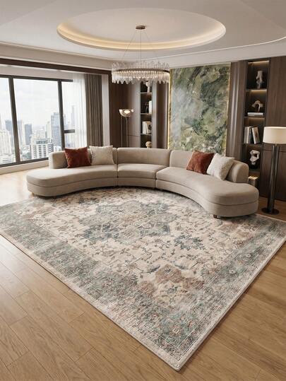Light Colored Vintage Bohemian Living Room Rug.Suitable For Kitchen,Dining Room,Imitation Cashmere Rugs For Bedroom,Festival Decorative Carpet For Living Room,Indoor And Outdoor,Office,Lobby,Area Rug,Non Slip Door Mat,Bathroom Rug,Corridor,Carpet In Study And Esports Area.