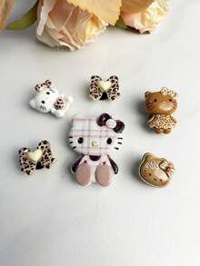 SANRIO 豹纹Hello Kitty鞋饰套装 - 可爱卡通鞋饰和凉鞋配件,DIY鞋夹,适合女孩,理想的派对礼物 - 查看 12